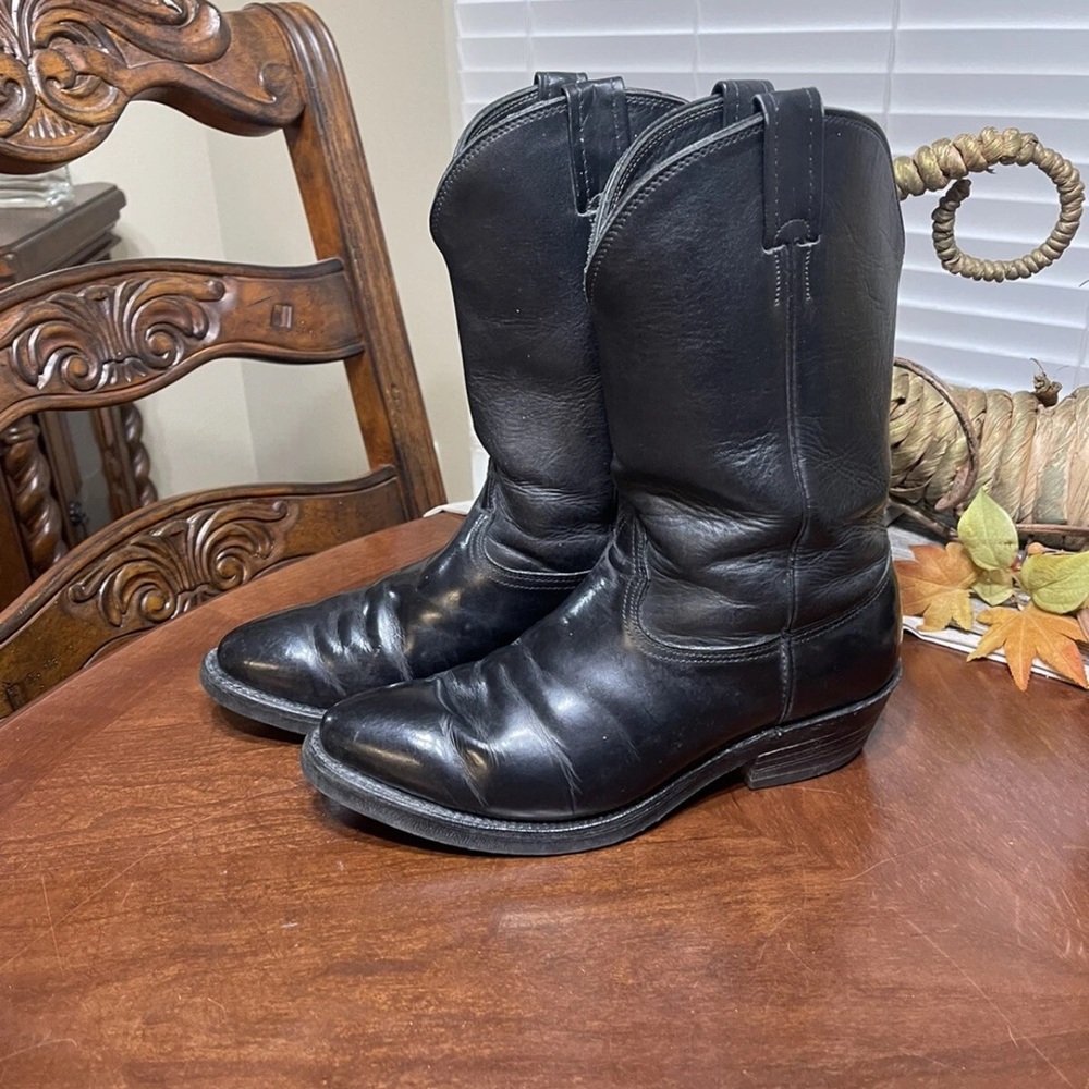 Larry Mahan leather Vibram western boots cowboy